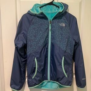 The North Face Girl Reversible Windwall fleece jacket, Size Girl Large 14/16